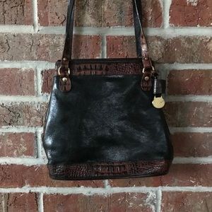 Brahmin Vintage Black and Brown Shoulder Purse